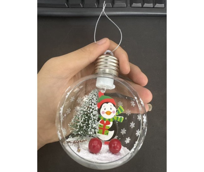 Glob de Craciun, Flippy, cu LED, Model Pinguin, 10 x 5 x 3 cm, Multicolor Glob de Craciun, Flippy, cu LED, Model Pinguin, 10 x 5 x 3 cm, Multicolor