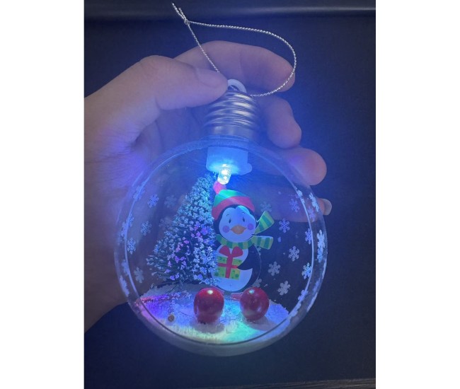 Glob de Craciun, Flippy, cu LED, Model Pinguin, 10 x 5 x 3 cm, Multicolor Glob de Craciun, Flippy, cu LED, Model Pinguin, 10 x 5 x 3 cm, Multicolor