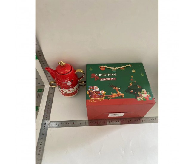 Set de ceai Flippy, Tematica Craciun, Model Mos Craciun, pentru Doua Persoane, Alb Rosu Set de ceai Flippy, Tematica Craciun, Model Mos Craciun, pentru Doua Persoane, Alb Rosu