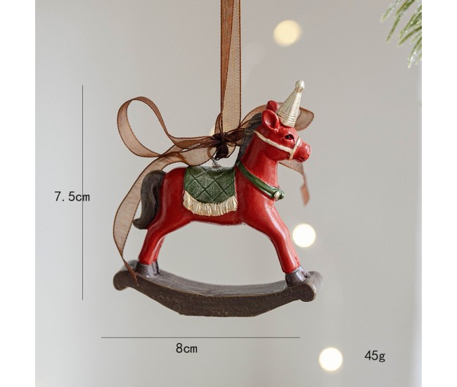 Decoratiune de Craciun, Flippy, pentru Brad, Model Calut, 7.5 x 8 cm, din Rasina, Multicolor