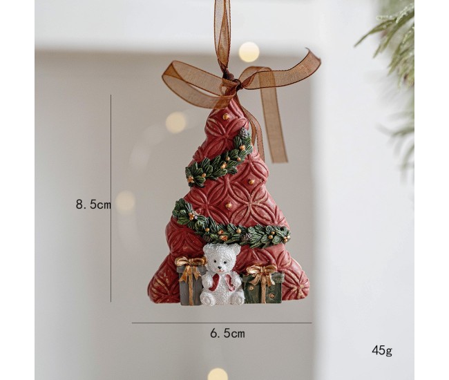 Decoratiune de Craciun, Flippy, pentru Brad, Model Bradut, 8.5 x 6.5 cm, din Rasina, Multicolor