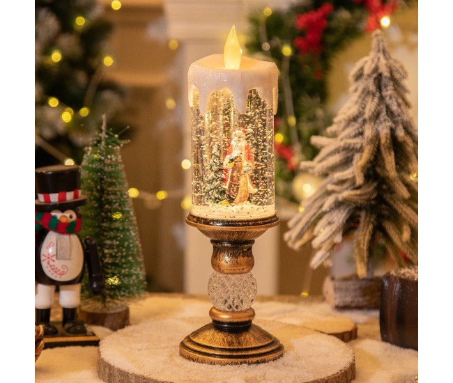 Decoratiune Luminoasa, Flippy, Lampa de Craciun, cu Lumina LED, Ornament Model Sfesnic cu Lumanare Mos Craciun, 26x8.5x8.5 cm, Auriu Decoratiune Luminoasa, Flippy, Lampa de Craciun, cu Lumina LED, Ornament Model Sfesnic cu Lumanare Mos Craciun, 26x8.5x8.5 cm, Auriu