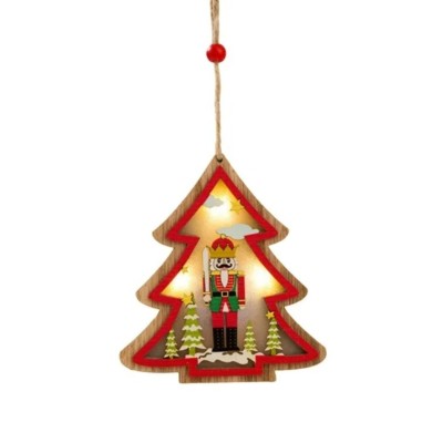 Ornament de Brad, Flippy, cu Lumini LED, din Lemn, Figurina Spargatorul de Nuci, Model Brad, Multicolor Ornament de Brad, Flippy, cu Lumini LED, din Lemn, Figurina Spargatorul de Nuci, Model Brad, Multicolor