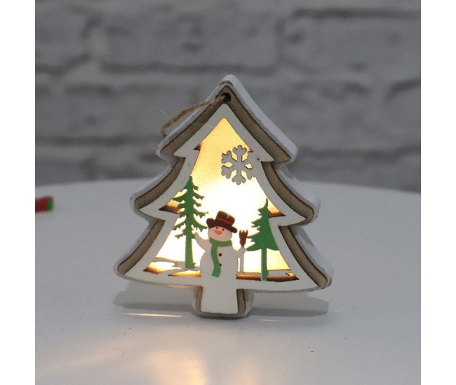 Ornament de Brad, Flippy, cu Lumini LED, din Lemn, Model Brad, Multicolor Ornament de Brad, Flippy, cu Lumini LED, din Lemn, Model Brad, Multicolor