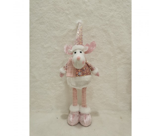 Figurina Craciun, Flippy, Ren, Picioare Telescopice, Inaltime Reglabila 44-54cm, Roz Figurina Craciun, Flippy, Ren, Picioare Telescopice, Inaltime Reglabila 44-54cm, Roz