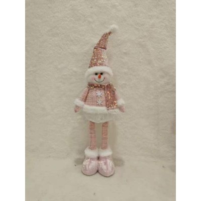 Figurina Craciun, Flippy, Om de Zapada, Picioare Telescopice, Inaltime Reglabila 44-54cm, Roz