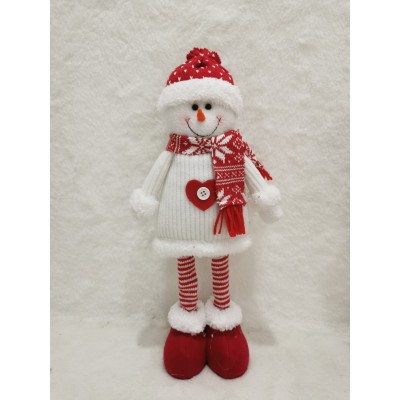 Figurina Craciun, Flippy, Om de Zapada, Picioare Telescopice, Inaltime Reglabila 44-54cm, Rosu