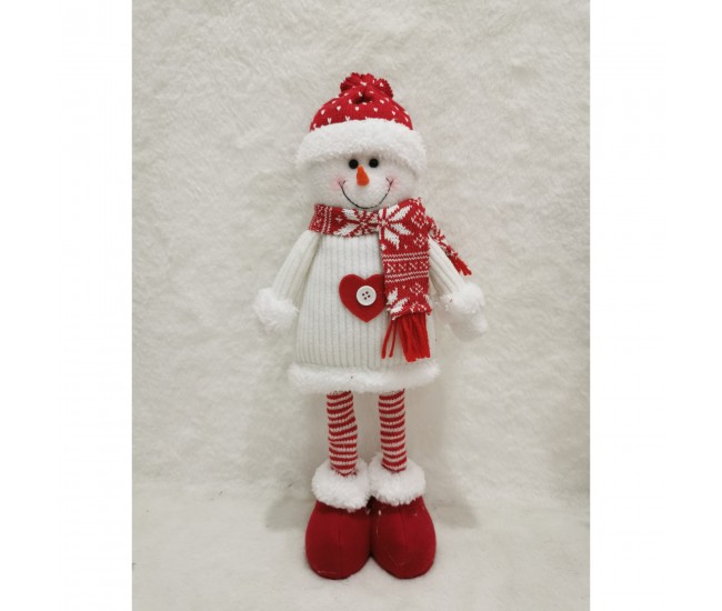 Figurina Craciun, Flippy, Om de Zapada, Picioare Telescopice, Inaltime Reglabila 44-54cm, Rosu Figurina Craciun, Flippy, Om de Zapada, Picioare Telescopice, Inaltime Reglabila 44-54cm, Rosu