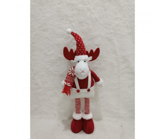 Figurina Craciun, Flippy, Ren, Picioare Telescopice, Inaltime Reglabila 44-54cm, Rosu Figurina Craciun, Flippy, Ren, Picioare Telescopice, Inaltime Reglabila 44-54cm, Rosu