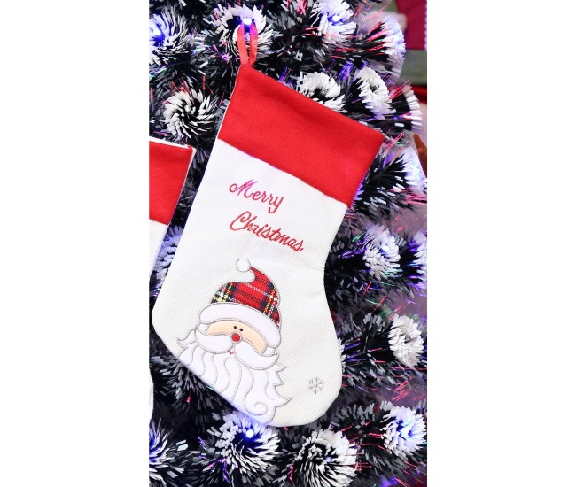 Ciorap Cadouri, culoare alba, imprimeu Mos Craciun, marimea 16x30 cm, Flippy Ciorap Cadouri, culoare alba, imprimeu Mos Craciun, marimea 16x30 cm, Flippy