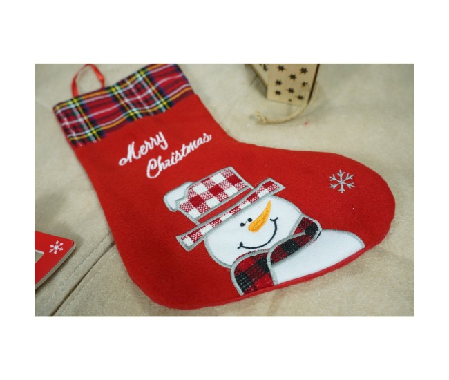 Ciorap Cadouri, culoare rosie, imprimeu om de zapada,marimea 15x30 cm, Flippy Ciorap Cadouri, culoare rosie, imprimeu om de zapada,marimea 15x30 cm, Flippy