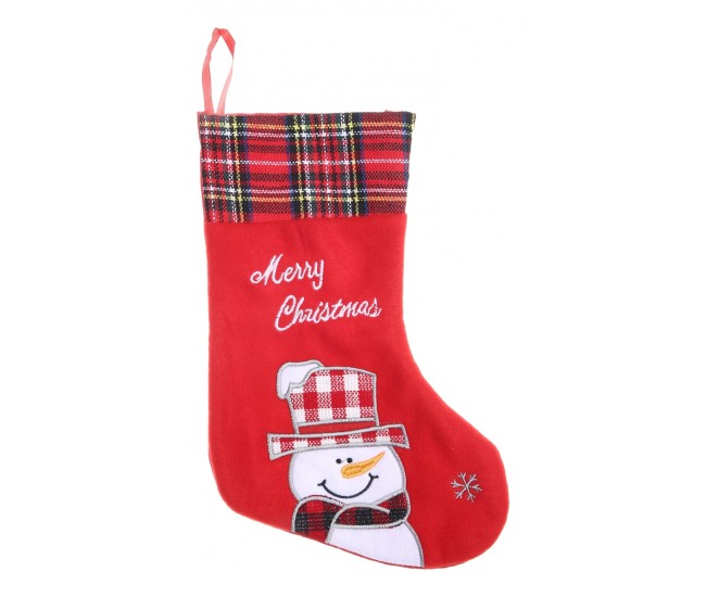 Ciorap Cadouri, culoare rosie, imprimeu om de zapada,marimea 15x30 cm, Flippy Ciorap Cadouri, culoare rosie, imprimeu om de zapada,marimea 15x30 cm, Flippy