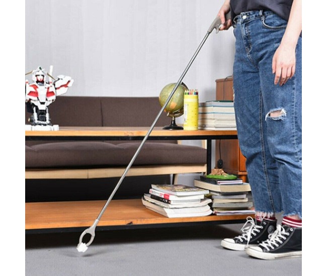 Cleste pentru Colectarea Deseurilor, Flippy, din Metal si Plastic, 96.5 cm, Fara Maini Murdare, Gri Cleste pentru Colectarea Deseurilor, Flippy, din Metal si Plastic, 96.5 cm, Fara Maini Murdare, Gri