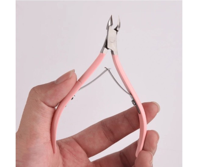 Cleste pentru Unghii si Cuticule, Flippy, din Otel Inoxidabil, Protectie Varf, 17 x 7 x 2 cm, Roz