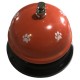 Clopotel Metalic Multifunctional, Flippy, Portocaliu cu Imprimeu Labuta Alba, 7.5x7.5x6.5 cm, Dresaj, Receptie, Restaurante