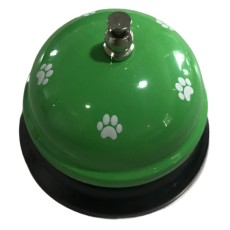 Clopotel Metalic Multifunctional, Flippy, Verde cu Imprimeu Labuta Alba, 7.5x7.5x6.5 cm, Dresaj, Receptie, Restaurante