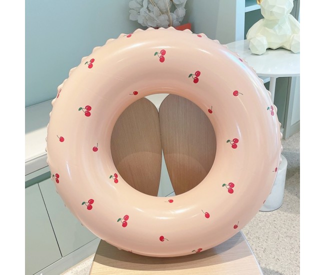 Colac de inot gonflabil pentru copii, Portocaliu, Model cu cirese, Flippy, diametru 66 cm