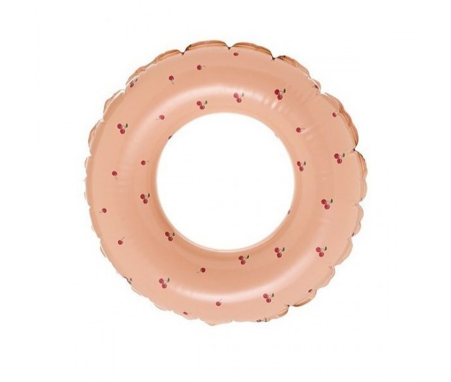 Colac de inot gonflabil pentru copii, Portocaliu, Model cu cirese, Flippy, diametru 66 cm