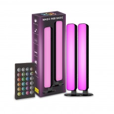 Set 2 Lampi de Birou, Flippy, RGB Colorat, 28 LED, Putere 5V, Telecomanda cu 24 de Taste, Cablu USB, Negru, 25.5x4x3.5cm Set 2 Lampi de Birou, Flippy, RGB Colorat, 28 LED, Putere 5V, Telecomanda cu 24 de Taste, Cablu USB, Negru, 25.5x4x3.5cm