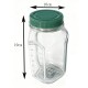Container Caserola pentru Salata,, Flippy, Borcan pentru Salata, din PP, Gradat in ml, 1L, 19 x 10 x 10 cm, Capac Verde, Transparenta