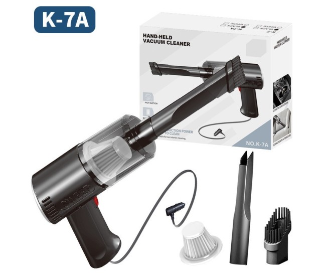 Aspirator Portabil Auto, Flippy, Tip Pistol K7A, Pentru Casa si Masina, Cablu Auto, 36 x 17 cm, Negru Aspirator Portabil Auto, Flippy, Tip Pistol K7A, Pentru Casa si Masina, Cablu Auto, 36 x 17 cm, Negru