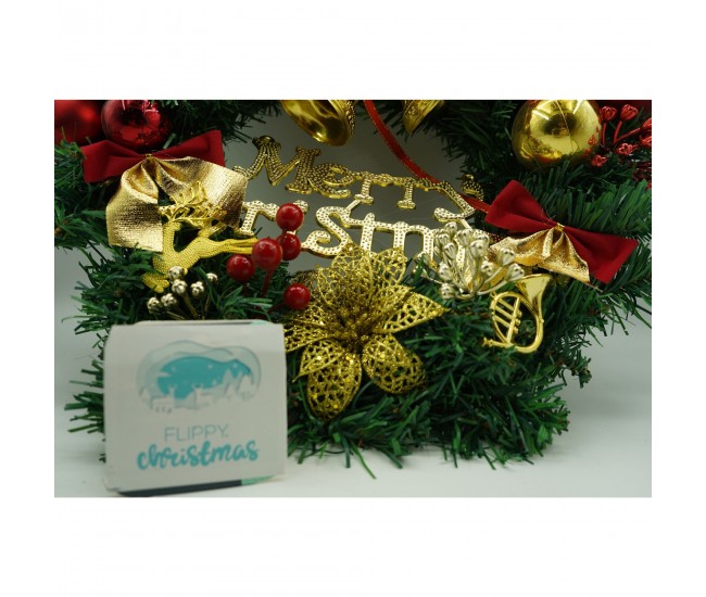 Coronita de Craciun pentru usa, Rosu/Auriu/Verde, 40 cm, PVC, Artificiala, Decorata, Interior/Exterior, Flippy