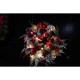 Coronita de Craciun pentru usa, Rosu/Verde, 40 cm, PVC, Artificiala, Decorata, cu LED, Interior/Exterior, Flippy