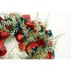 Coronita de Craciun pentru usa, Rosu/Verde, 40 cm, PVC, Artificiala, Decorata, cu LED, Interior/Exterior, Flippy