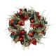 Coronita de Craciun pentru usa, Rosu/Verde, 40 cm, PVC, Artificiala, Decorata, cu LED, Interior/Exterior, Flippy