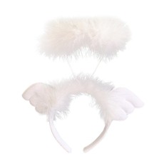 Coronita de Ingeras pentru Copii, Flippy, Bentita cu Aura, Marime Universala, Alb