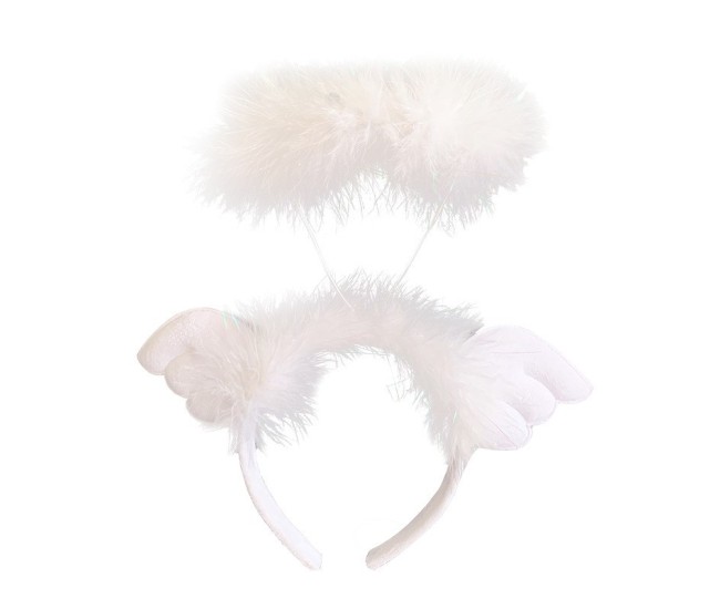 Coronita de Ingeras pentru Copii, Flippy, Bentita cu Aura, Marime Universala, Alb