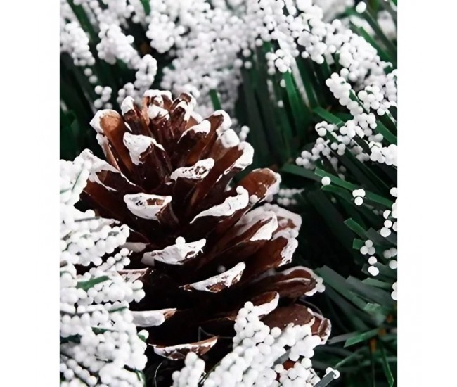 Coronita pentru Craciun Flippy, diametru 20 cm, din brad artificial, decorata cu conuri si merisoare, inzapezit, Verde/Alb Coronita pentru Craciun Flippy, diametru 20 cm, din brad artificial, decorata cu conuri si merisoare, inzapezit, Verde/Alb