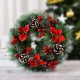 Coronita pentru Craciun Flippy, diametru 32 cm, din brad artificial, decorata cu conuri si merisoare, 3 Funde Rosii. Verde/Alb Coronita pentru Craciun Flippy, diametru 32 cm, din brad artificial, decorata cu conuri si merisoare, 3 Funde Rosii. Verde/Alb