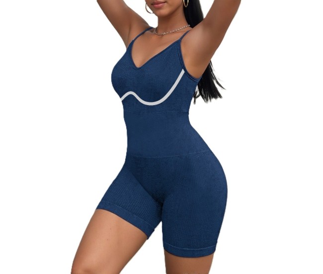 Costum de Fitness/Yoga, Flippy, One Piece, pentru Femei, Material Elastic, Spandex, Albastru, Marime L Costum de Fitness/Yoga, Flippy, One Piece, pentru Femei, Material Elastic, Spandex, Albastru, Marime L