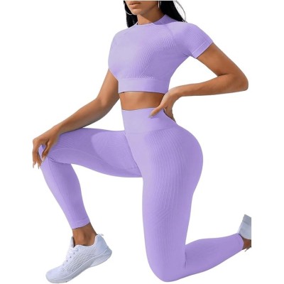 Costum pentru Fitness/Yoga, Flippy, pentru Femei, Material Elastic, Spandex, Talie Inalta, Mov, Marime L Costum pentru Fitness/Yoga, Flippy, pentru Femei, Material Elastic, Spandex, Talie Inalta, Mov, Marime L