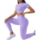 Costum pentru Fitness/Yoga, Flippy, pentru Femei, Material Elastic, Spandex, Talie Inalta, Mov, Marime S Costum pentru Fitness/Yoga, Flippy, pentru Femei, Material Elastic, Spandex, Talie Inalta, Mov, Marime S