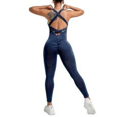Costum Sport de Dama, Flippy, One Piece, pentru Yoga, Elastic, Fara Cusaturi, Albastru Marin, Marime L Costum Sport de Dama, Flippy, One Piece, pentru Yoga, Elastic, Fara Cusaturi, Albastru Marin, Marime L