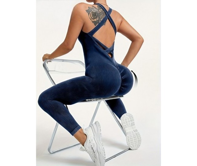 Costum Sport de Dama, Flippy, One Piece, pentru Yoga, Elastic, Fara Cusaturi, Albastru Marin, Marime S Costum Sport de Dama, Flippy, One Piece, pentru Yoga, Elastic, Fara Cusaturi, Albastru Marin, Marime S