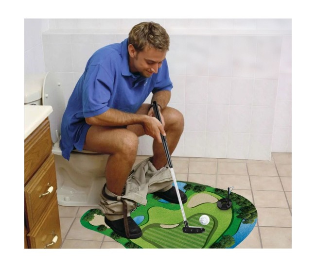 Covoras de Baie, Flippy, Model Teren de Golf, Interactiv, +14 Ani, din PVC, 80 x 69 cm, Verde Covoras de Baie, Flippy, Model Teren de Golf, Interactiv, +14 Ani, din PVC, 80 x 69 cm, Verde