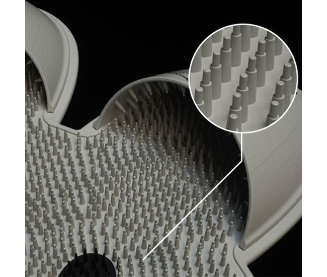 Covoras de Baie, Flippy, pentru Masaj/Spalat Picioare, din TPE, Antiderapant, 45 x 45 cm, Model Iepuras, Gri