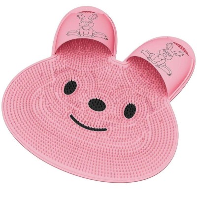 Covoras de Baie, Flippy, pentru Masaj/Spalat Picioare, din TPE, Antiderapant, 45 x 45 cm, Model Iepuras, Roz Covoras de Baie, Flippy, pentru Masaj/Spalat Picioare, din TPE, Antiderapant, 45 x 45 cm, Model Iepuras, Roz