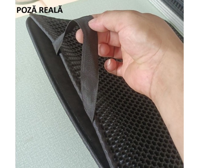 Covoras pentru Litiera, Flippy, Covor cu Doua Fete pentru Pisici, Rezistent la Apa, Colectare Granule de Nisip, Antiderapant, 40x50 cm, Negru