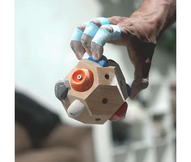 Bloc de Antrenat Forta Degetelor, Flippy, pentru Escaladat, din Lemn, 11 x 11 cm, Multicolor