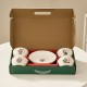 Set Vesela Festiva, Flippy, Tema Craciun, 4 x Boluri 300 ml, 2 x Farfurii 18 x 3.4 cm, din Ceramica, Model 1, Multicolor