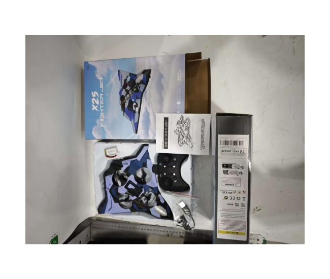 Jucarie Aeronava de Lupta, Flippy, Rezistent, Incarcare USB, cu Telecomanda, Model Albastru Army