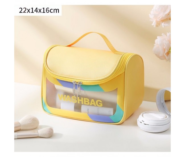Geanta Cosmetice de Voiaj Flippy, Impermeabila, Translucidă Mata, 22 x 16 x 14 cm, Galben Geanta Cosmetice de Voiaj Flippy, Impermeabila, Translucidă Mata, 22 x 16 x 14 cm, Galben