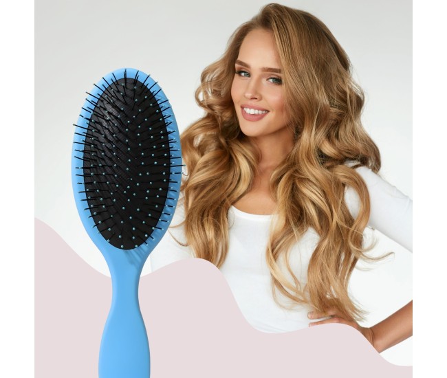 Pieptene cu Perna de Aer pentru Par, Flippy, Plastic ABS+Nylon, 22x7 cm, Albastru