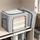 Cutie de Depozitare, Flippy, cu 3 Ferestre cu Fermoar Bidirectional, Cadru din Otel, Impermeabil, 38L, 42 x 30 x 30 cm, Gri Cutie de Depozitare, Flippy, cu 3 Ferestre cu Fermoar Bidirectional, Cadru din Otel, Impermeabil, 38L, 42 x 30 x 30 cm, Gri