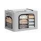 Cutie de Depozitare, Flippy, cu 3 Ferestre cu Fermoar Bidirectional, Cadru din Otel, Impermeabil, 38L, 42 x 30 x 30 cm, Gri Cutie de Depozitare, Flippy, cu 3 Ferestre cu Fermoar Bidirectional, Cadru din Otel, Impermeabil, 38L, 42 x 30 x 30 cm, Gri