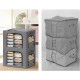 Cutie de Depozitare, Flippy, cu 3 Ferestre cu Fermoar Bidirectional, Cadru din Otel, Impermeabil, 38L, 42 x 30 x 30 cm, Gri Inchis Cutie de Depozitare, Flippy, cu 3 Ferestre cu Fermoar Bidirectional, Cadru din Otel, Impermeabil, 38L, 42 x 30 x 30 cm, Gri Inchis